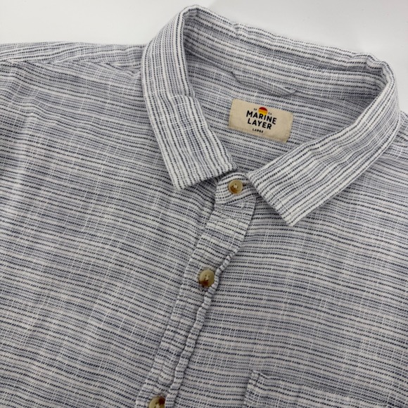 Marine Layer Other - Marine Layer Button Down Shirt Mens Large Blue Stripe Short Sleeve 15791